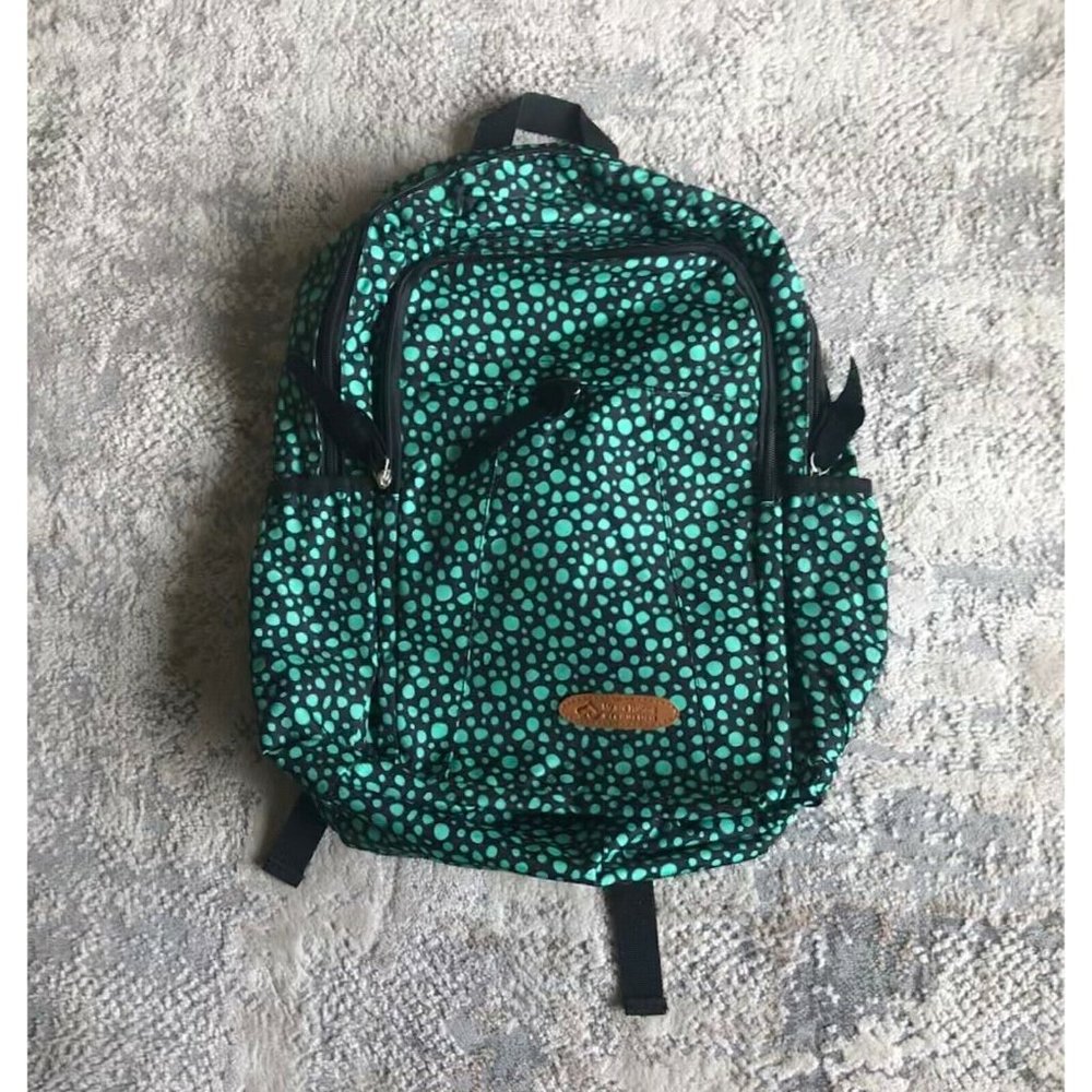 Mr. Ace Homme School Bag Black and Green Pebble Backpack
